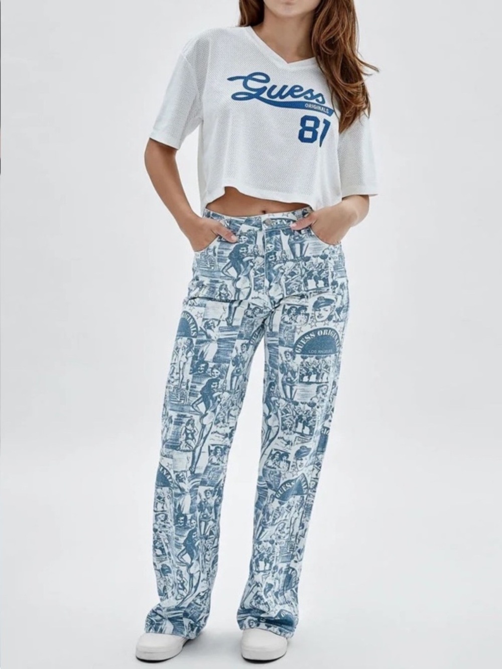 Guess Vintage Multi Print Baggy Jeans